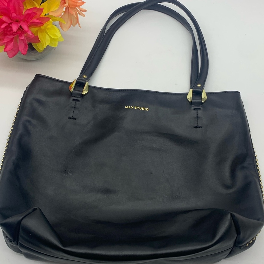Max Studio Black Gold Large Tote Bag TOT9360C